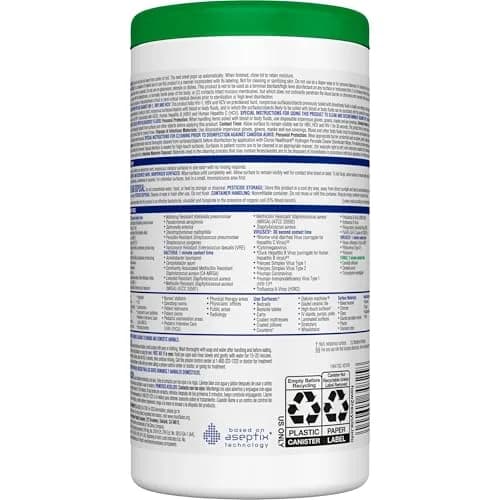 Clorox Healthcare Hydrogen Peroxide Disinfecting Wipes 1395 Count (Pack of 9) | EPA Registered Kills C. auris & MRSA thumbnail 8