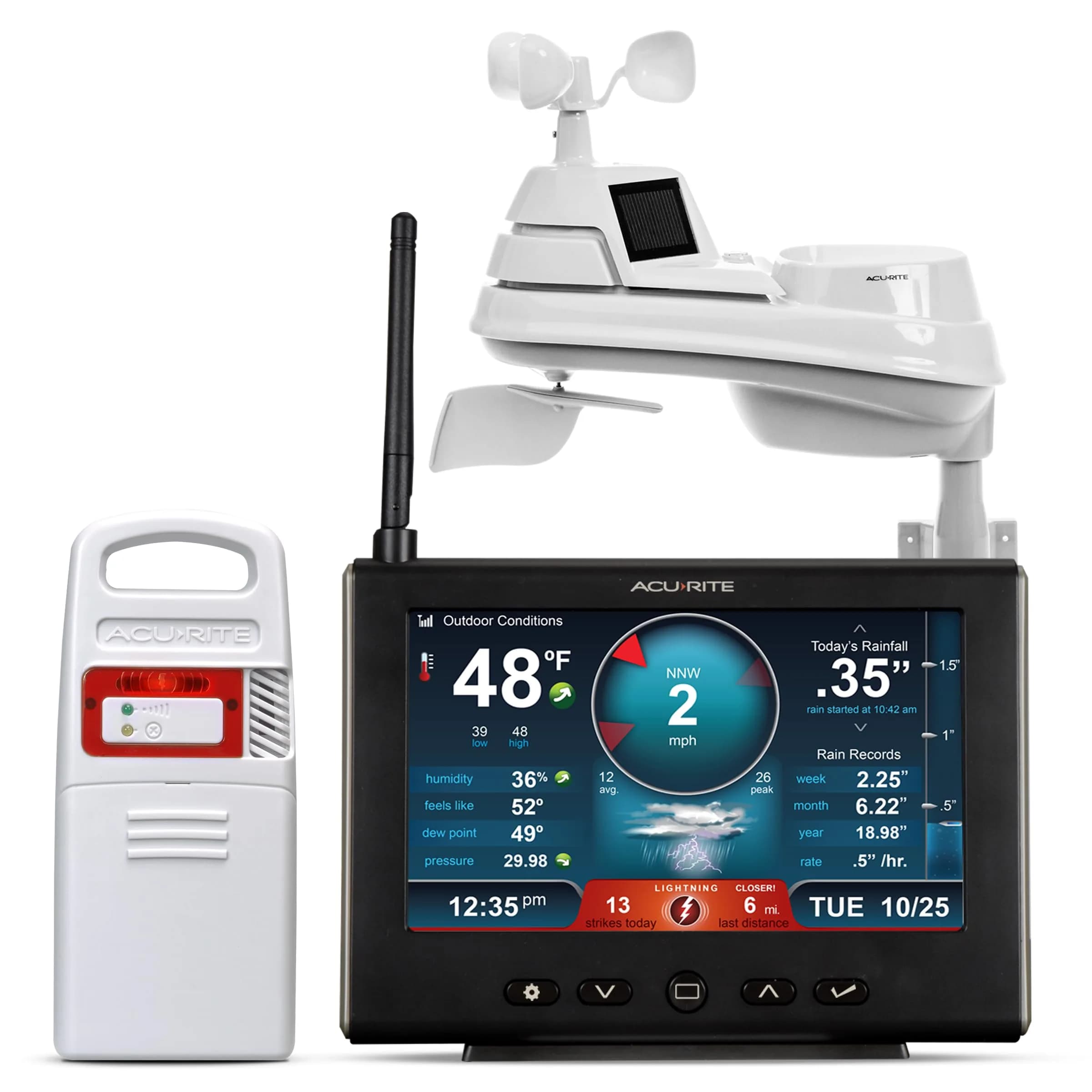 AcuRite Iris 5-in-1 Weather Station with HD Display, Lightning Detection & Barometer | 2.65 kg (5.5 lb) Weather Monitoring System - main product image