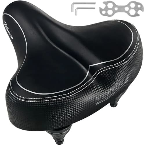 Bikeroo Oversized Bike Seat - 10.2" x 10.2" Wide Cruiser Saddle with Memory Foam & Dual Suspension | Fits Most Bikes, 350 lb Capacity thumbnail 1