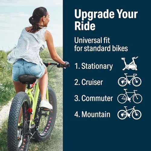 Bikeroo Wide Cruiser Saddle - White | 25.9cm x 25.9cm (10.2" x 10.2") thumbnail 3