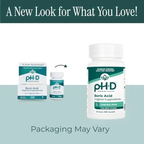 pH-D Feminine Health Support 600 mg Boric Acid Suppositories | Safe Vaginal Odor Relief for Women thumbnail 7