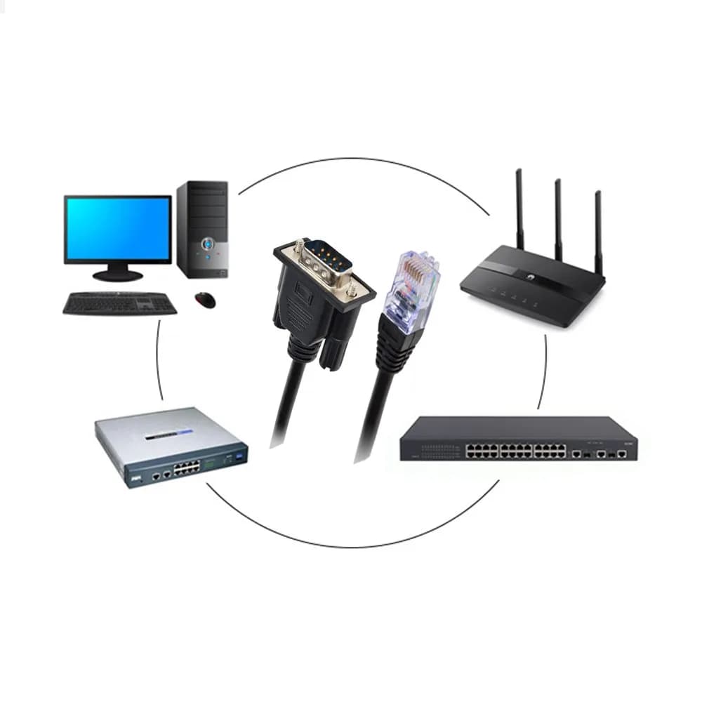 LFHUKEJI RJ45 to RS232 DB9 Serial Console Cable 1.5m (4.9Ft) | Connects Routers & Switches - view 5