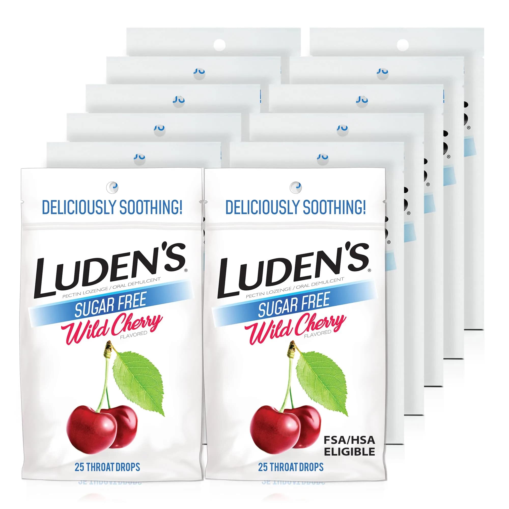 Luden's Sugar-Free Wild Cherry Throat Drops 25 Count | Soothing Relief for Dry Throat & Cough