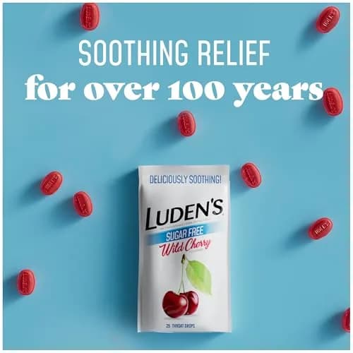 Luden's Sugar-Free Wild Cherry Throat Drops 25 Count | Soothing Relief for Dry Throat & Cough thumbnail 4