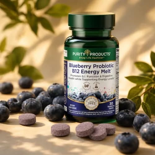 Purity Products Blueberry Probiotic B12 Energy Melt 30 Tablets | Supports Energy & Digestive Health thumbnail 5