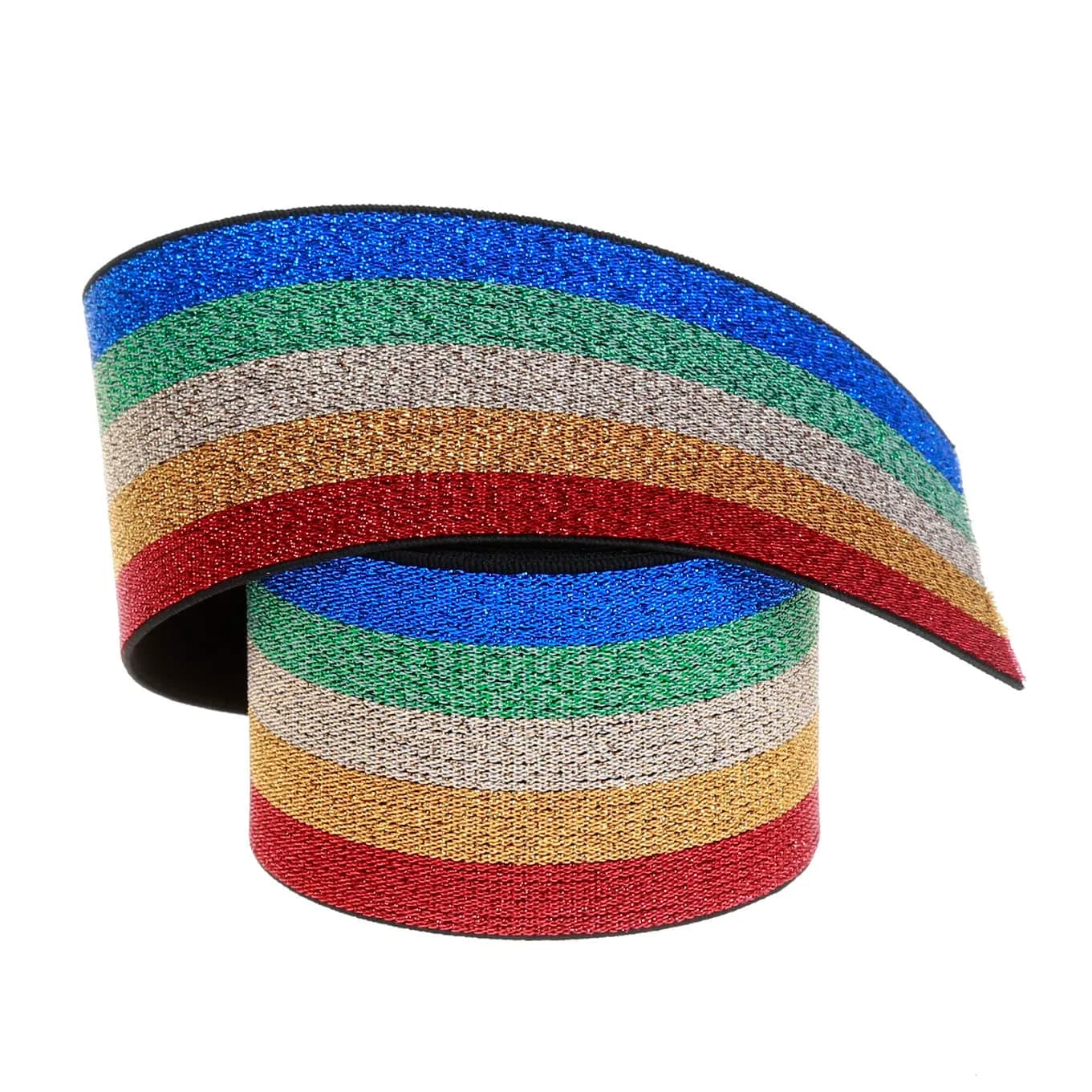 COTOWIN 2-inch Wide Glitter Straps Color Plush Elastic Band 3-Yard | Soft Comfortable Sewing Elastic