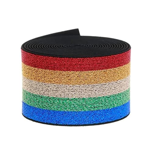 COTOWIN 2-inch Wide Glitter Straps Color Plush Elastic Band 3-Yard | Soft Comfortable Sewing Elastic thumbnail 4