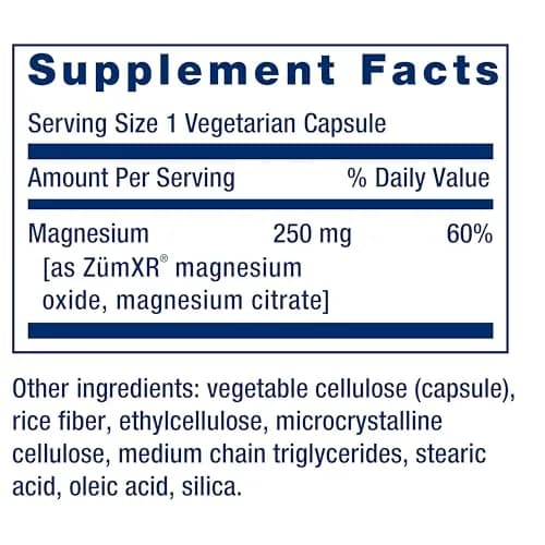 Life Extension Extend-Release Magnesium Capsules | 250mg (60 Count, 1-2 Month Supply) thumbnail 2