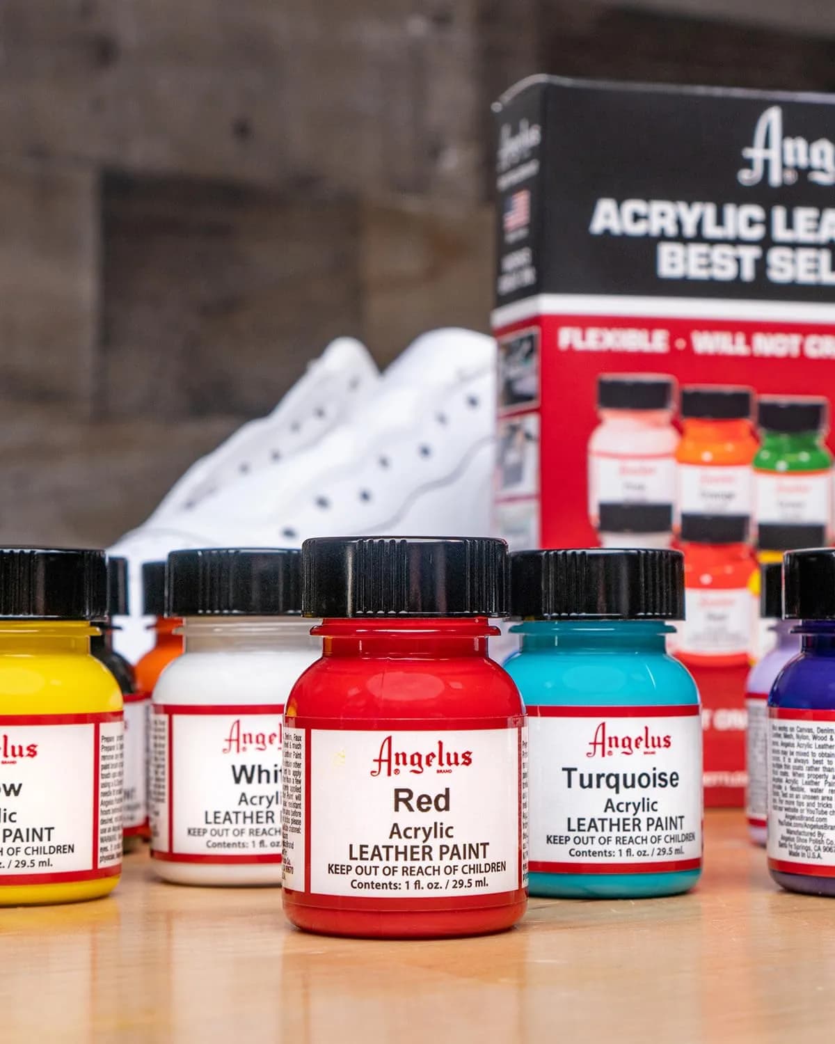 Angelus Acrylic Leather Paint Best Sellers Kit 12 Colors (1 oz Each) | Flexible Paint for Shoes, Sneakers, Furniture - view 7
