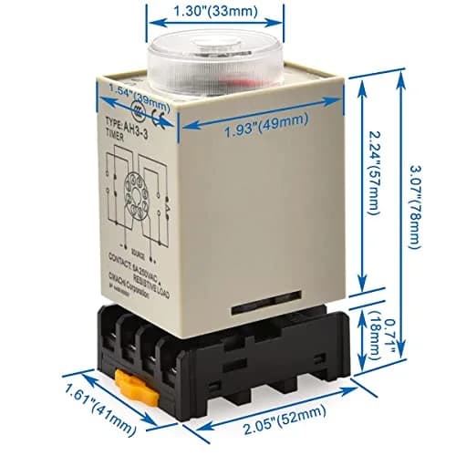 Baomain Timer Delay Relay AC 220V 60 Min | Power-On Delay with Dual LED thumbnail 6