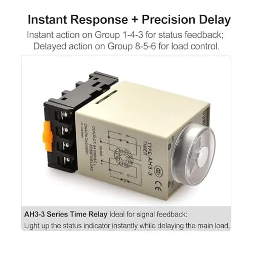 Baomain Timer Delay Relay AC 220V 60 Min | Power-On Delay with Dual LED thumbnail 3