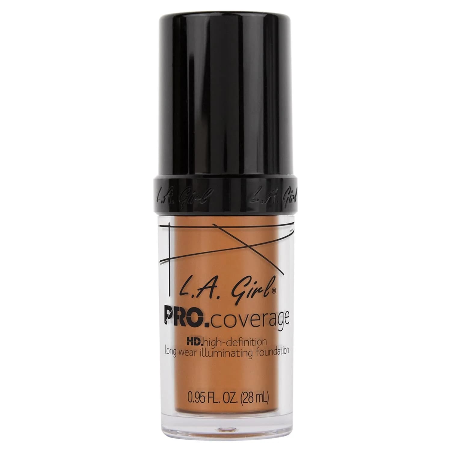 L.A. Girl Pro Coverage Liquid Foundation - Warm Caramel (0.95 Fl Oz) for a Dewy, Radiant Finish - view 3