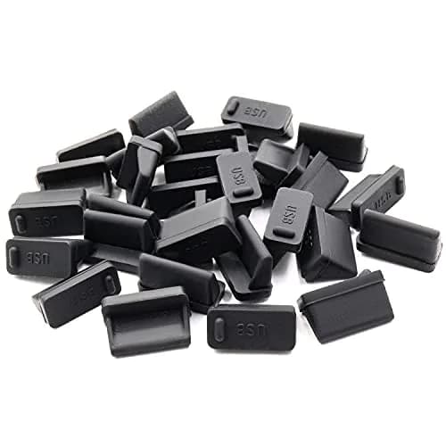 ThreeBulls Black Silicone USB Port Dust Plugs (30 Pcs) | Protects Female USB-A Ports from Dust & Oxidation thumbnail 1