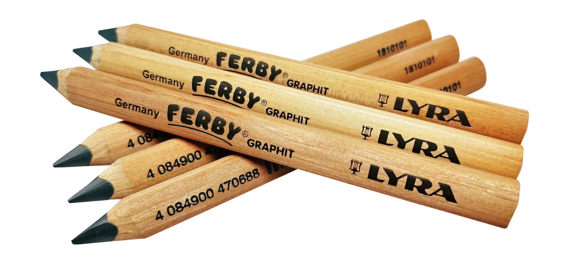 Lyra Ferby Short Tri Grip Triangular Children's Pencils 6 Pack | Beginner Grip School Supplies — Graphite