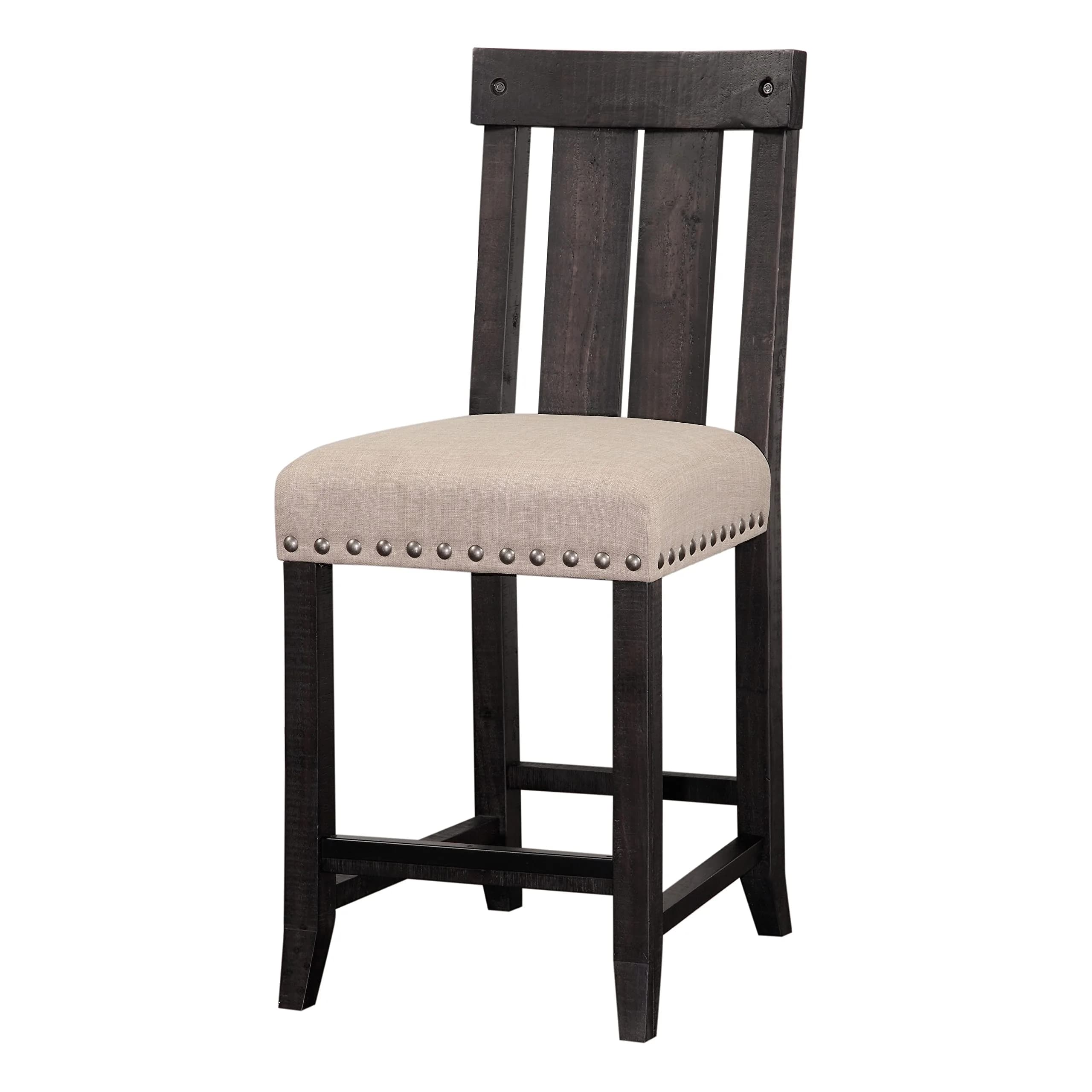 Modus Furniture Yosemite Wood Stool, Café | Rustic Industrial Kitchen Seating 45" x 11" x 22" — Stool