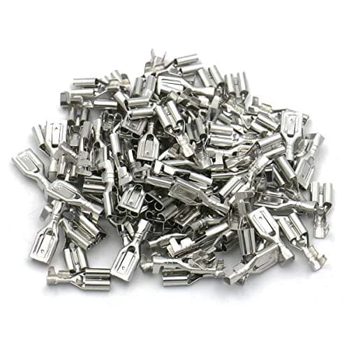 Baomain 100-Pack 6.3mm Female Spade Connectors Non-Insulated Terminals | Reliable Automotive & DIY Wiring thumbnail 5