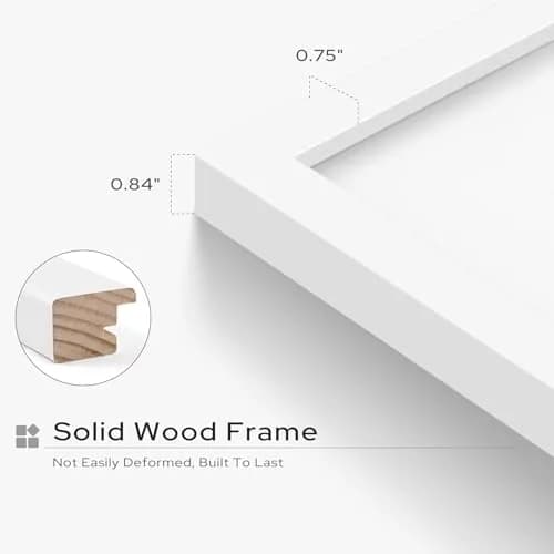 Golden State Art 12x16 Picture Frame | Solid Wood & Real Glass, White Mat, Wall & Tabletop Display thumbnail 4