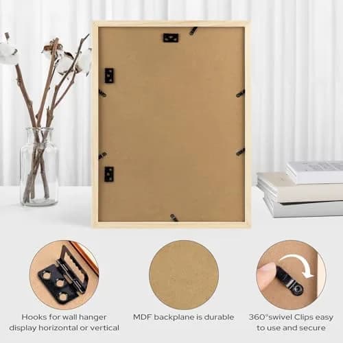Golden State Art 12x16 Picture Frame | Solid Wood & Real Glass, White Mat, Wall & Tabletop Display thumbnail 7