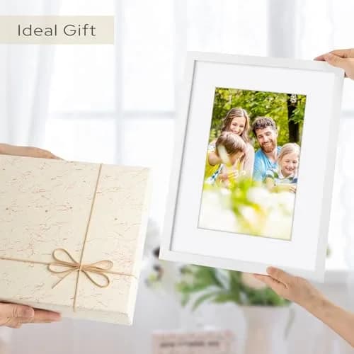 Golden State Art 12x16 Picture Frame | Solid Wood & Real Glass, White Mat, Wall & Tabletop Display thumbnail 8