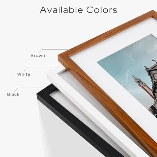 Golden State Art 12x16 Picture Frame | Solid Wood & Real Glass, White Mat, Wall & Tabletop Display thumbnail 9
