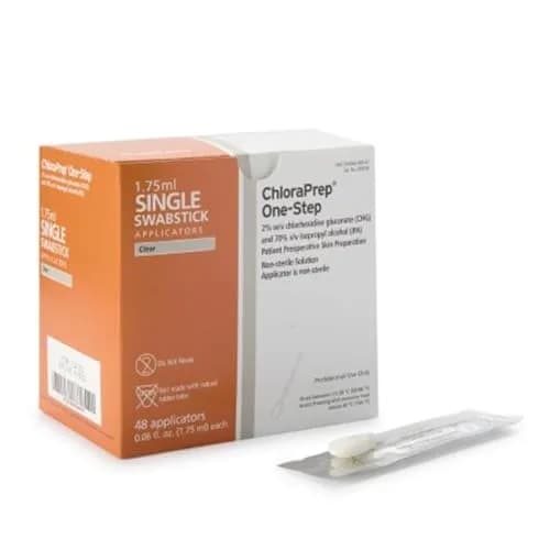 Yasirona Chloraprep Swabstick Applicator 1.75ml (Box of 48) | 2% CHG & 70% IPA Skin Prep thumbnail 1