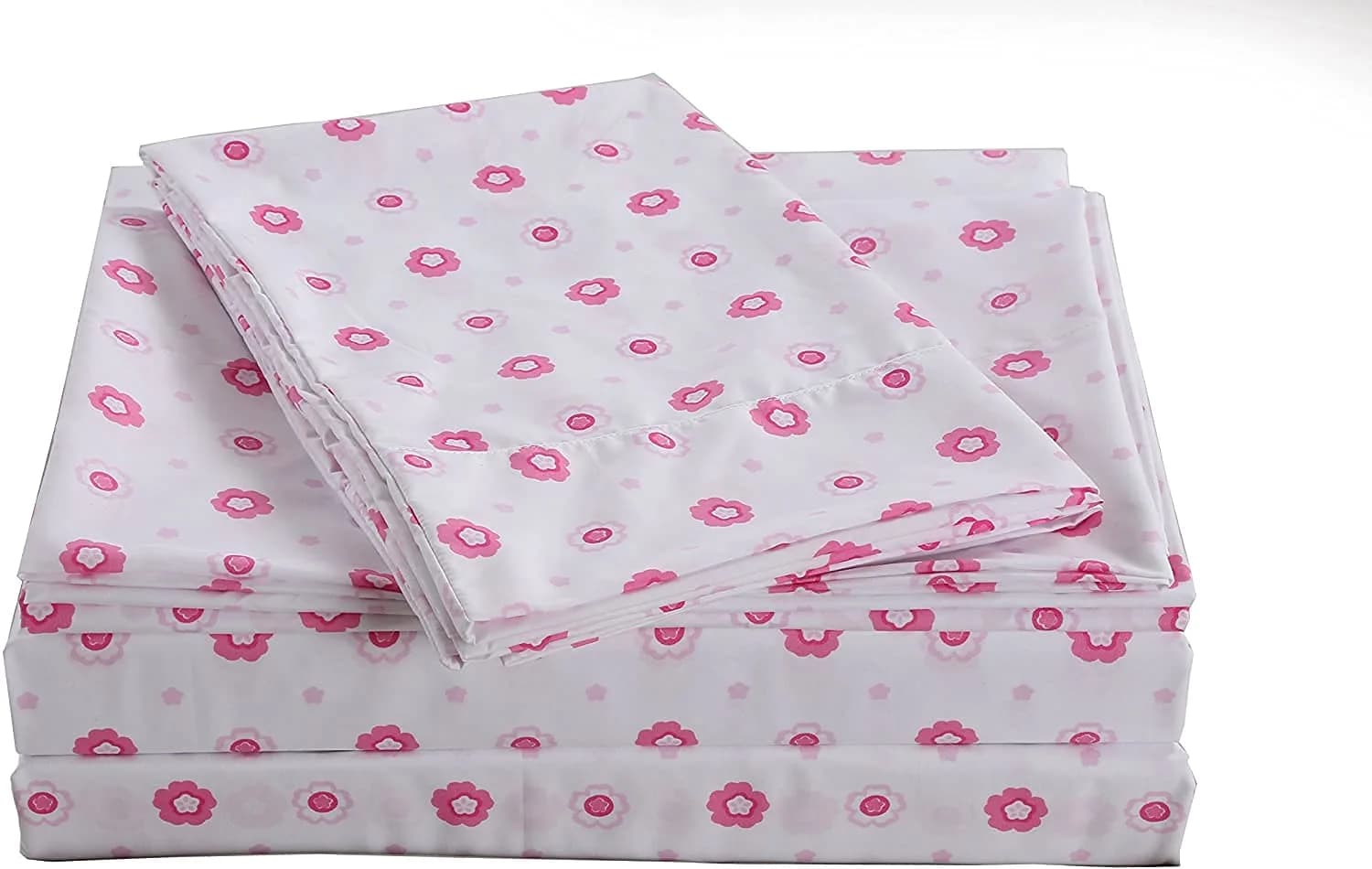 Cozy Line Home Fashions Pink Greta Pastel Floral Sheets Set, Brushed Microfiber - Wrinkle, Fade, Stain Resistant, Queen (110 GSM) — Queen