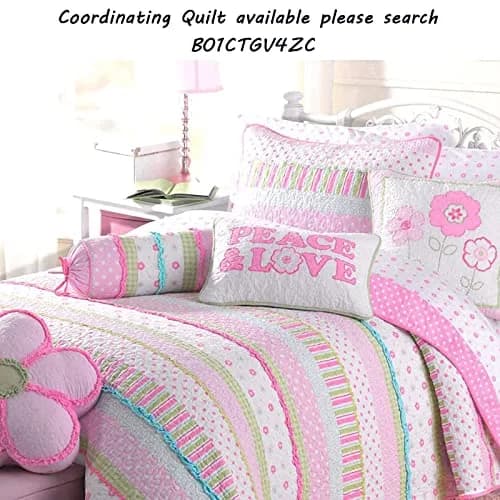 Cozy Line Home Fashions Pink Greta Pastel Floral Sheets Set, Brushed Microfiber - Wrinkle, Fade, Stain Resistant, Queen (110 GSM) thumbnail 2