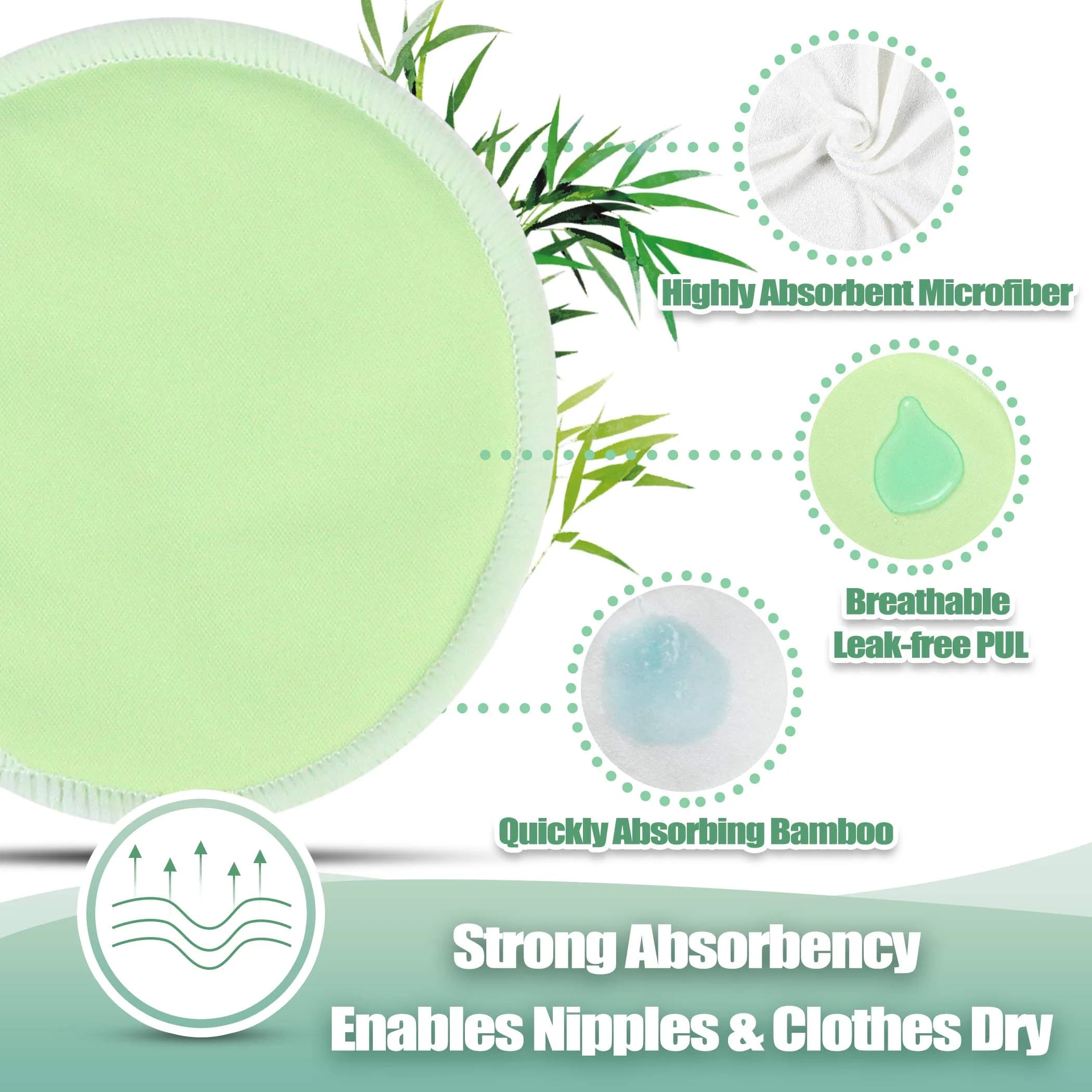 wegreeco Large Nursing Breast Pads in Passion Pink & Purple - Washable & Reusable for Breastfeeding Moms in India (14 Pack) - view 3