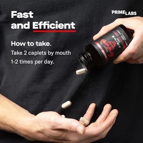 Prime Labs Testosterone Booster for Men, Supports Strength & Stamina | 60 Caplets thumbnail 6