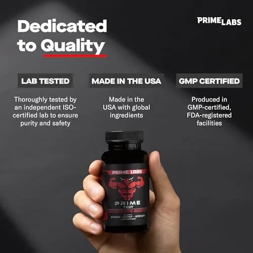 Prime Labs Testosterone Booster for Men, Supports Strength & Stamina | 60 Caplets thumbnail 7