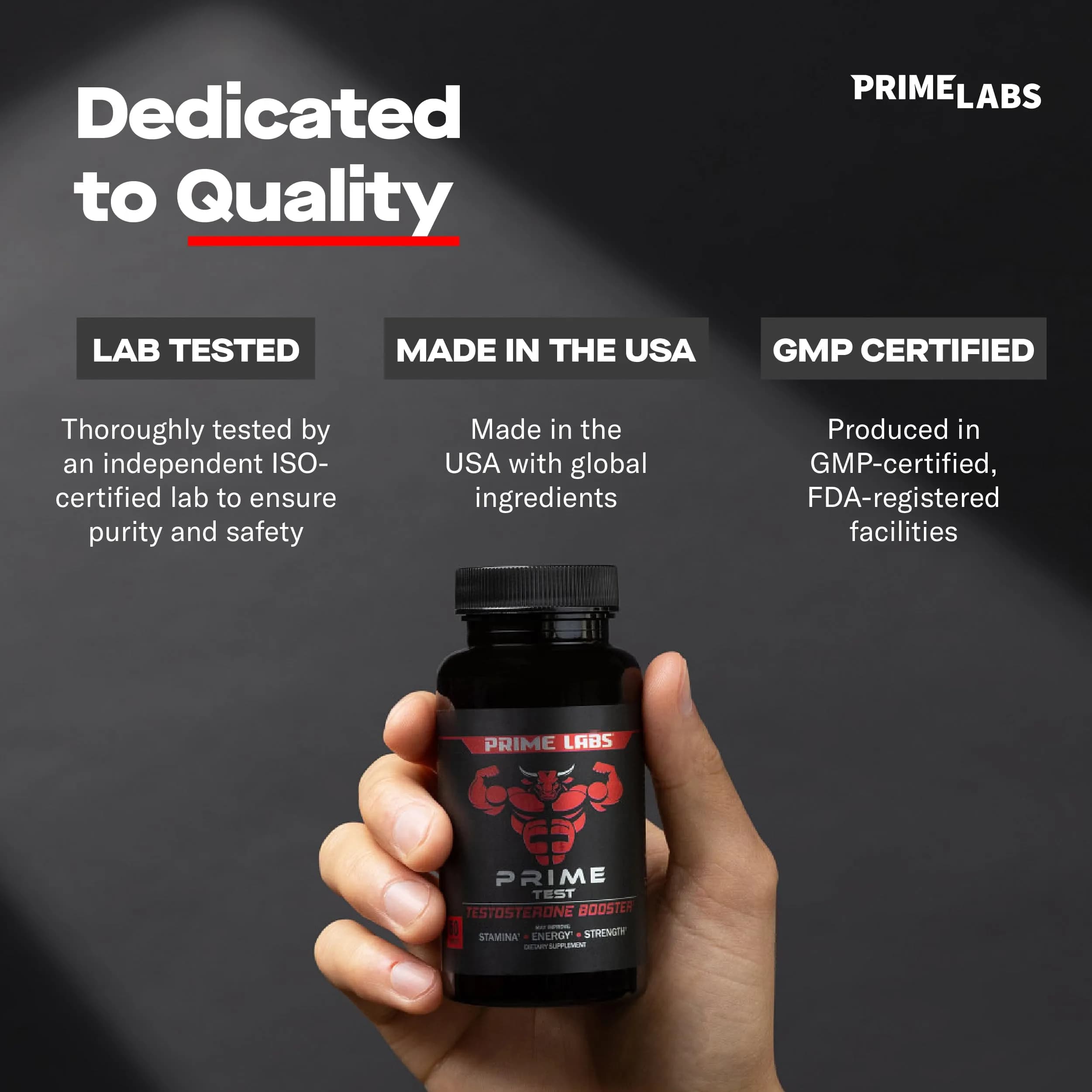 Prime Labs Testosterone Booster for Men, Supports Strength & Stamina | 60 Caplets - view 7