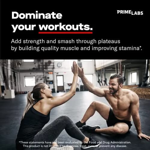Prime Labs Testosterone Booster for Men, Supports Strength & Stamina | 60 Caplets thumbnail 2