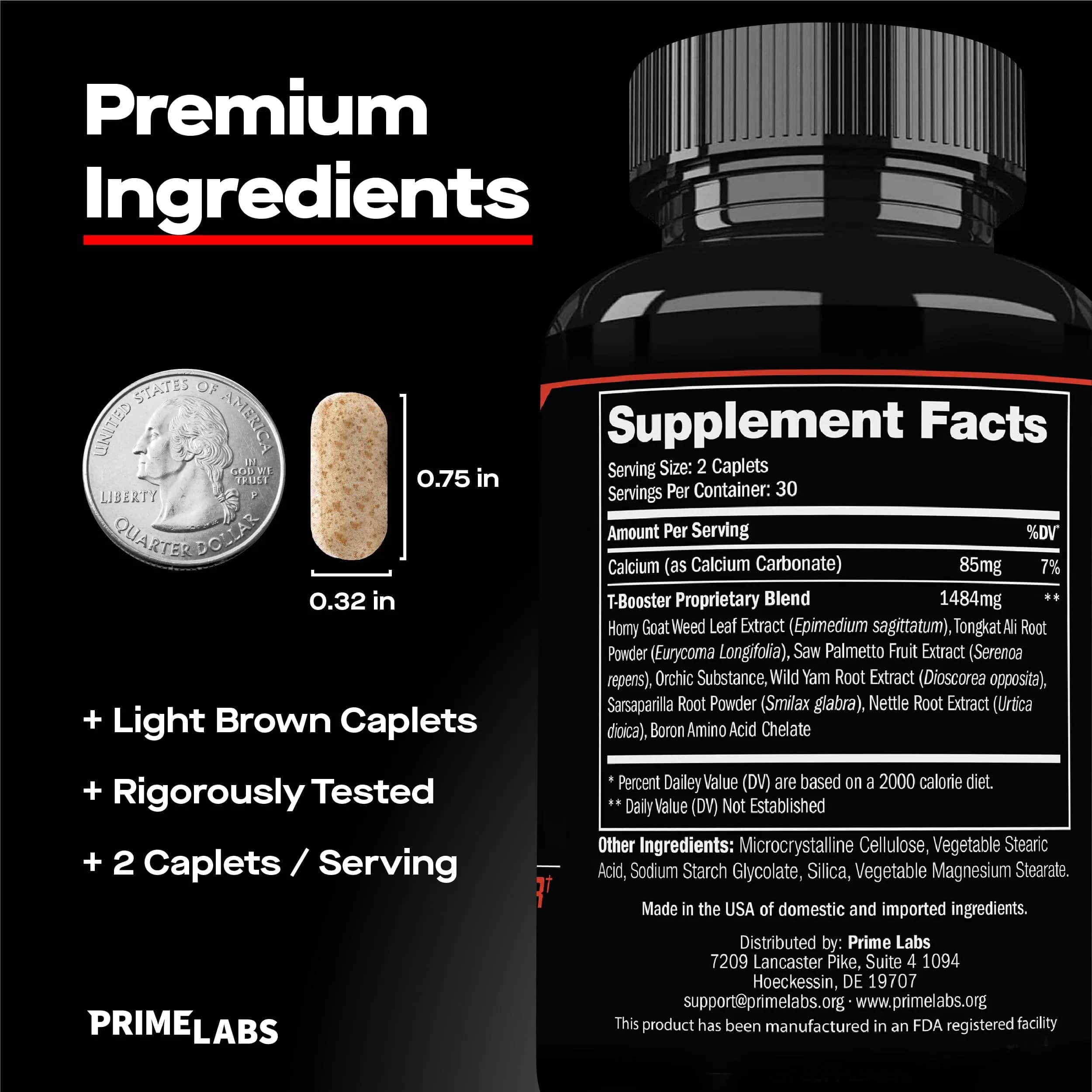 Prime Labs Testosterone Booster for Men, Supports Strength & Stamina | 60 Caplets - view 3