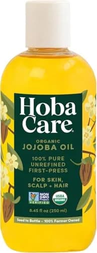 HobaCare Organic Jojoba Oil 8.45 Fl Oz | Moisturizing, Pure & Hexane Free thumbnail 1
