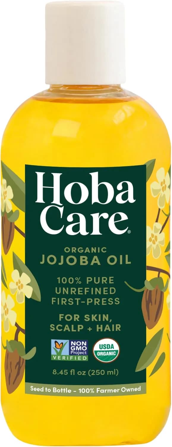 HobaCare Organic Jojoba Oil 8.45 Fl Oz | Moisturizing, Pure & Hexane Free - main product image