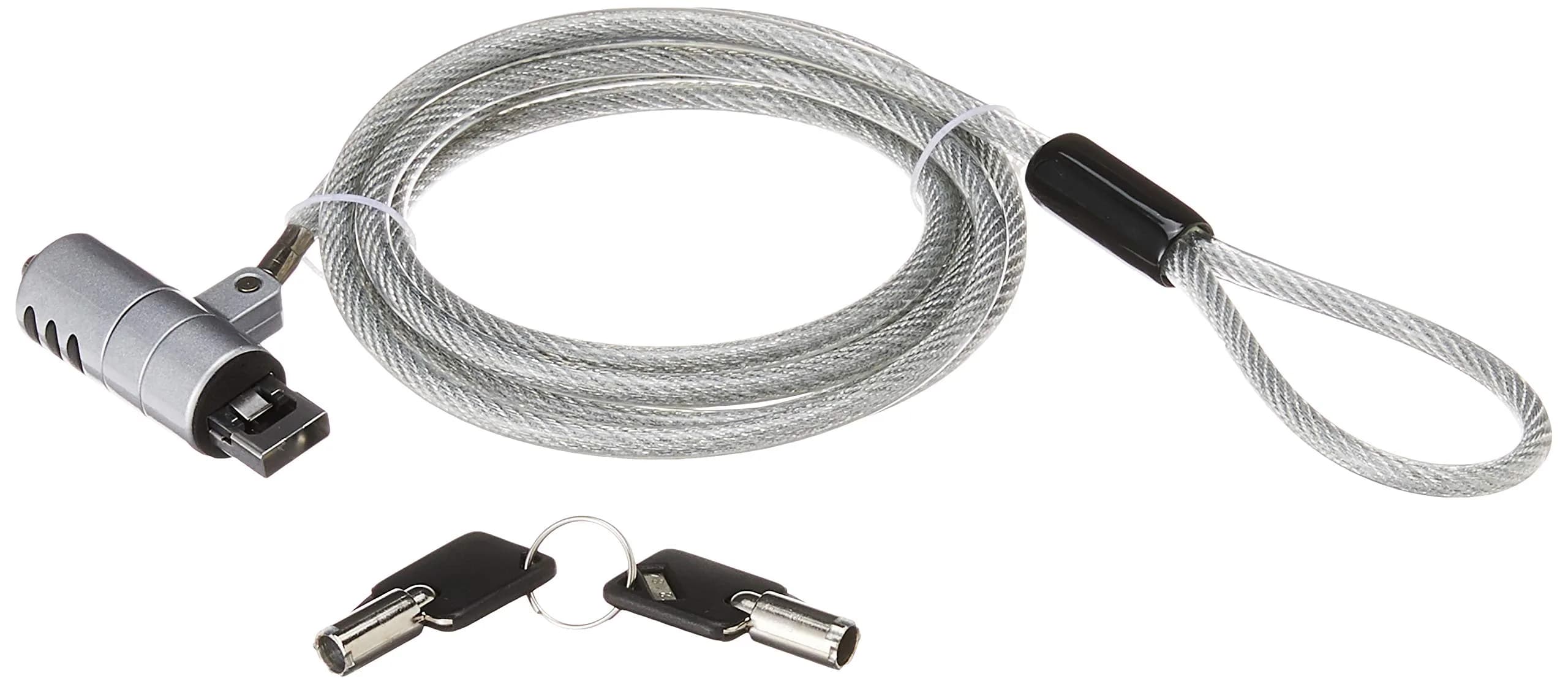 CTA Digital USB Cable Lock – Galvanized Steel Security Lock for MacBook Air & Pro, USB 3.0, Master Key, Secure Lock System (LT-PL) | Space-Saving Security