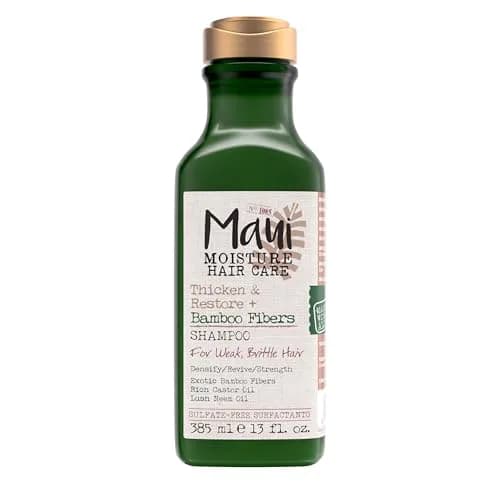 Maui Moisture Thicken & Restore Bamboo Fibers Shampoo 13 fl oz (384 ml) | Vegan Strengthening Formula for Curly Hair — Thicken & Restore + Bamboo