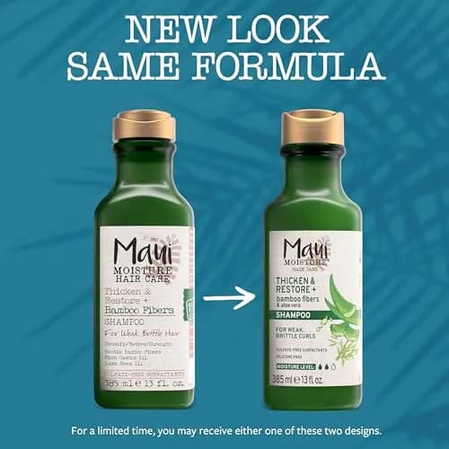 Maui Moisture Thicken & Restore Bamboo Fibers Shampoo 13 fl oz (384 ml) | Vegan Strengthening Formula for Curly Hair thumbnail 2
