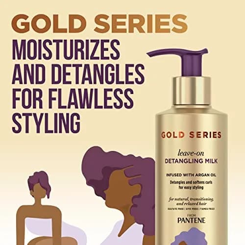 Pantene Gold Series Detangling Milk Leave-On Conditioner 225ml (7.6 Fl Oz) | For Curly, Textured Hair thumbnail 2