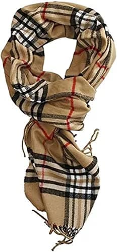 Shadana's Collection Classic Scarf Camel Plaid | Super Soft Winter Accessory (72"x12") thumbnail 2