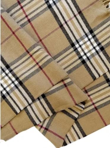 Shadana's Collection Classic Scarf Camel Plaid | Super Soft Winter Accessory (72"x12") thumbnail 3