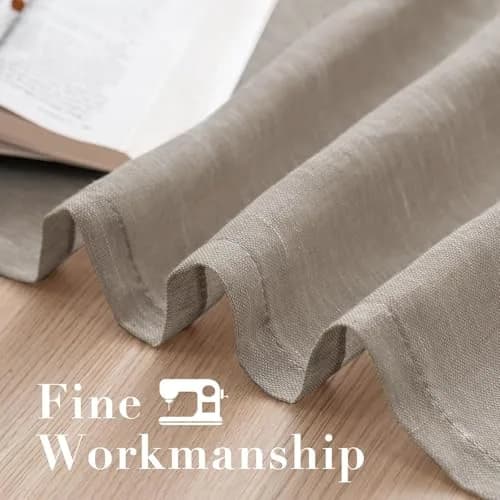H.VERSAILTEX Taupe Linen Sheer Curtains 96" 2 Panels Grommet | Elegant Linen Sheer for Living & Bedroom thumbnail 6