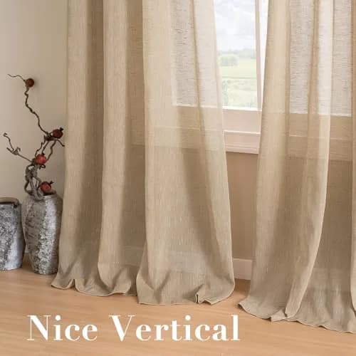 H.VERSAILTEX Taffy Linen Sheer Curtains 96" | Elegant Linen Sheer Panel for Living & Bedroom thumbnail 7