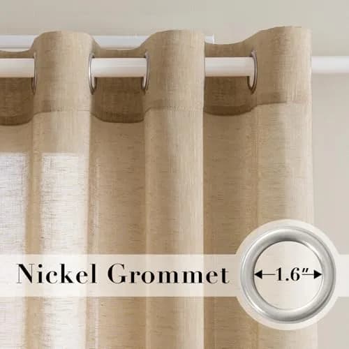 H.VERSAILTEX Taffy Linen Sheer Curtains 96" | Elegant Linen Sheer Panel for Living & Bedroom thumbnail 2