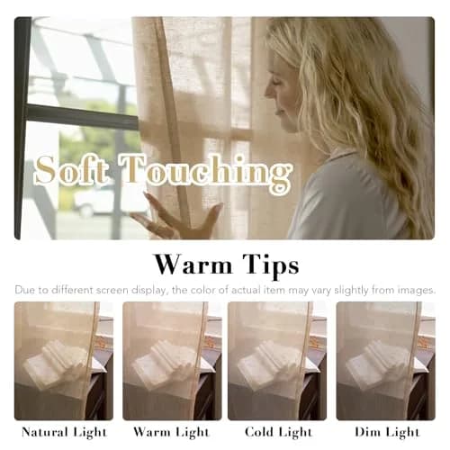 H.VERSAILTEX Taffy Linen Sheer Curtains 96" | Elegant Linen Sheer Panel for Living & Bedroom thumbnail 3