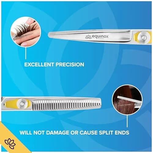 Equinox International Razor Edge Hair Cutting/Thinning Scissor Set/2, 6.5" | Precision Stainless Steel Shears for Salon & Personal Use thumbnail 7