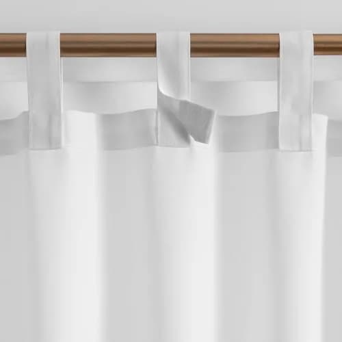 Threadmade Matine Solid Tab Top Indoor/Outdoor Window Curtain, White - 52" W x 108" L thumbnail 9