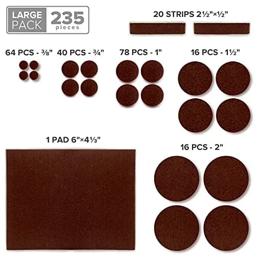 X-Protector Felt Furniture Pads 235 PCS | Hardwood & Laminate Floor Protectors thumbnail 5