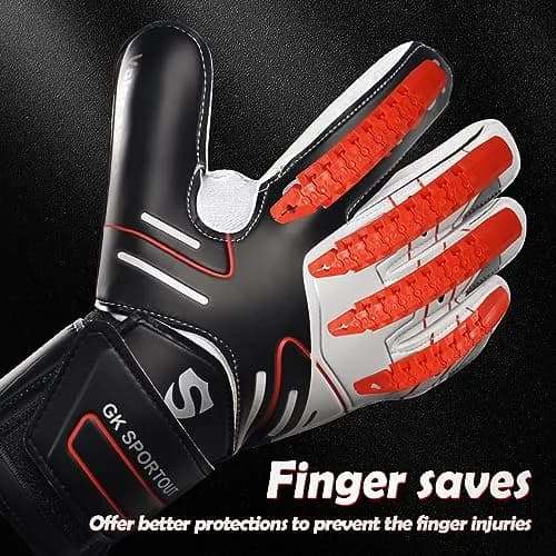 Sportout Goalkeeper Gloves Size 10 Black | Strong Grip & Finger Protection thumbnail 5