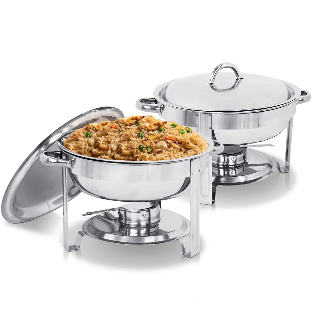 SUPER DEAL 5 Qt Stainless Steel Chafing Dish Set of 2 | Elegant Buffet Catering Equipment